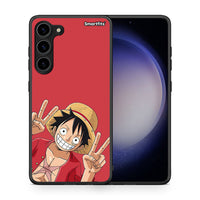 Thumbnail for Θήκη Samsung Galaxy S23 Plus Pirate Luffy από τη Smartfits με σχέδιο στο πίσω μέρος και μαύρο περίβλημα | Samsung Galaxy S23 Plus Pirate Luffy Case with Colorful Back and Black Bezels