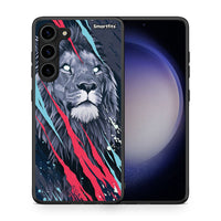 Thumbnail for Θήκη Samsung Galaxy S23 Plus PopArt Lion Designer από τη Smartfits με σχέδιο στο πίσω μέρος και μαύρο περίβλημα | Samsung Galaxy S23 Plus PopArt Lion Designer Case with Colorful Back and Black Bezels