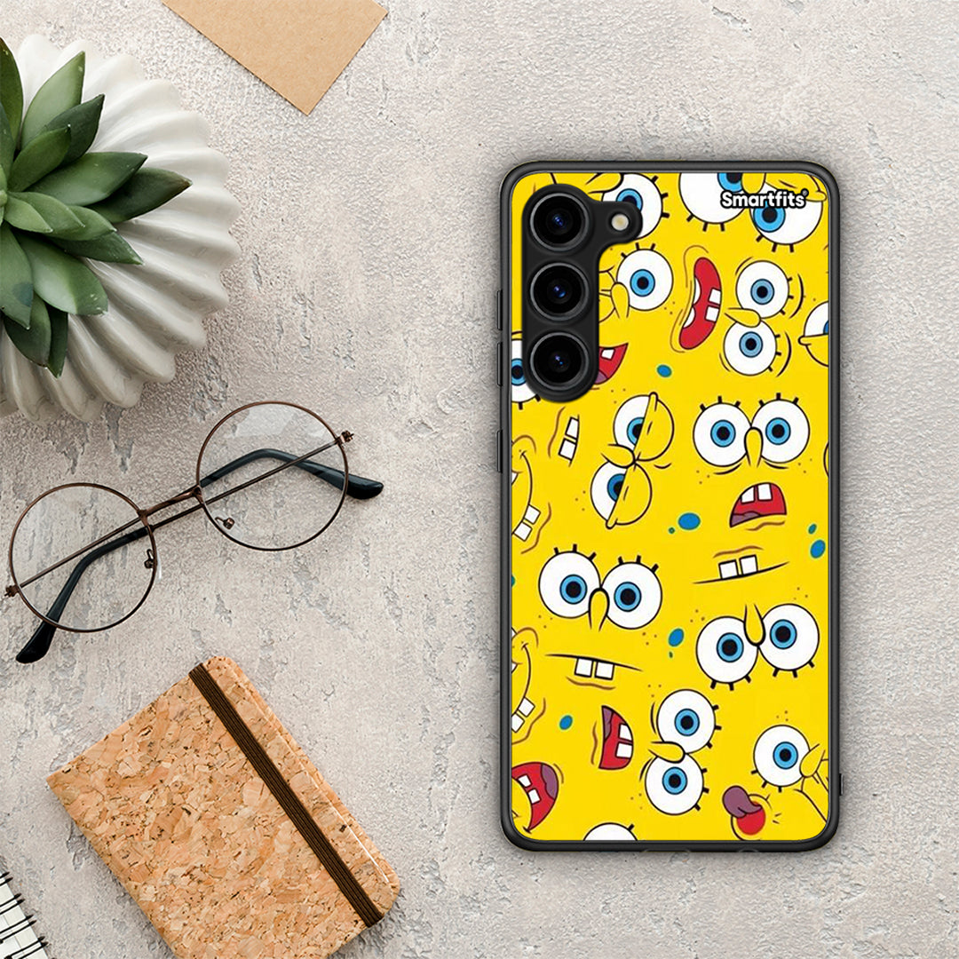 Θήκη Samsung Galaxy S23 Plus PopArt Sponge από τη Smartfits με σχέδιο στο πίσω μέρος και μαύρο περίβλημα | Samsung Galaxy S23 Plus PopArt Sponge Case with Colorful Back and Black Bezels