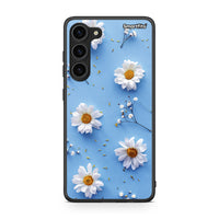 Thumbnail for Θήκη Samsung Galaxy S23 Plus Real Daisies από τη Smartfits με σχέδιο στο πίσω μέρος και μαύρο περίβλημα | Samsung Galaxy S23 Plus Real Daisies Case with Colorful Back and Black Bezels