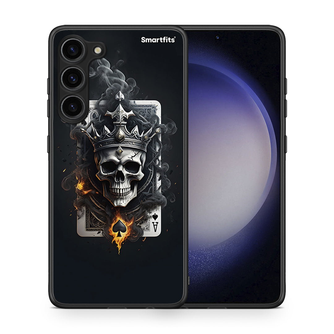 Θήκη Samsung Galaxy S23 Plus Skull King Ace από τη Smartfits με σχέδιο στο πίσω μέρος και μαύρο περίβλημα | Samsung Galaxy S23 Plus Skull King Ace Case with Colorful Back and Black Bezels