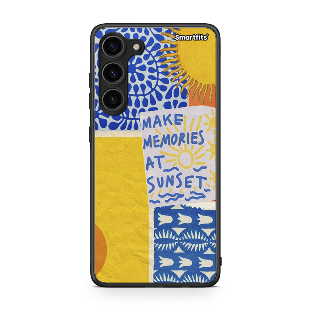 Θήκη Samsung Galaxy S23 Plus Sunset Memories από τη Smartfits με σχέδιο στο πίσω μέρος και μαύρο περίβλημα | Samsung Galaxy S23 Plus Sunset Memories Case with Colorful Back and Black Bezels