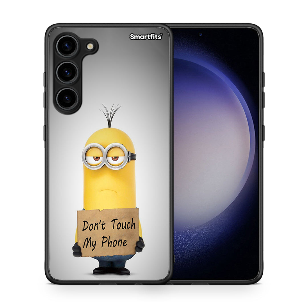 Θήκη Samsung Galaxy S23 Plus Text Minion από τη Smartfits με σχέδιο στο πίσω μέρος και μαύρο περίβλημα | Samsung Galaxy S23 Plus Text Minion Case with Colorful Back and Black Bezels