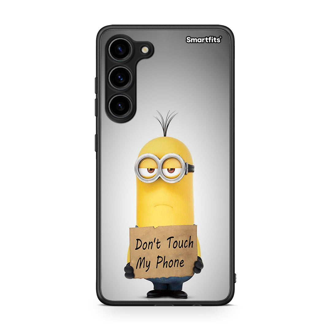 Θήκη Samsung Galaxy S23 Plus Text Minion από τη Smartfits με σχέδιο στο πίσω μέρος και μαύρο περίβλημα | Samsung Galaxy S23 Plus Text Minion Case with Colorful Back and Black Bezels