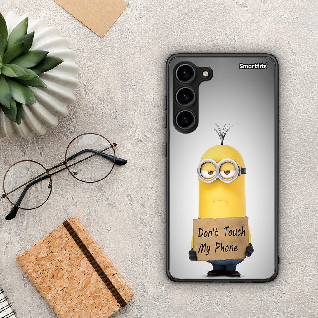 Θήκη Samsung Galaxy S23 Plus Text Minion από τη Smartfits με σχέδιο στο πίσω μέρος και μαύρο περίβλημα | Samsung Galaxy S23 Plus Text Minion Case with Colorful Back and Black Bezels