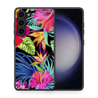 Thumbnail for Θήκη Samsung Galaxy S23 Plus Tropical Flowers από τη Smartfits με σχέδιο στο πίσω μέρος και μαύρο περίβλημα | Samsung Galaxy S23 Plus Tropical Flowers Case with Colorful Back and Black Bezels