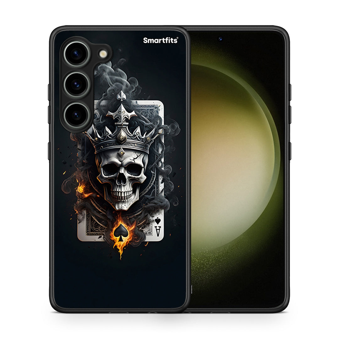 Θήκη Samsung Galaxy S23 Skull King Ace από τη Smartfits με σχέδιο στο πίσω μέρος και μαύρο περίβλημα | Samsung Galaxy S23 Skull King Ace Case with Colorful Back and Black Bezels