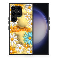 Thumbnail for Θήκη Samsung Galaxy S23 Ultra Bubble Daisies από τη Smartfits με σχέδιο στο πίσω μέρος και μαύρο περίβλημα | Samsung Galaxy S23 Ultra Bubble Daisies Case with Colorful Back and Black Bezels