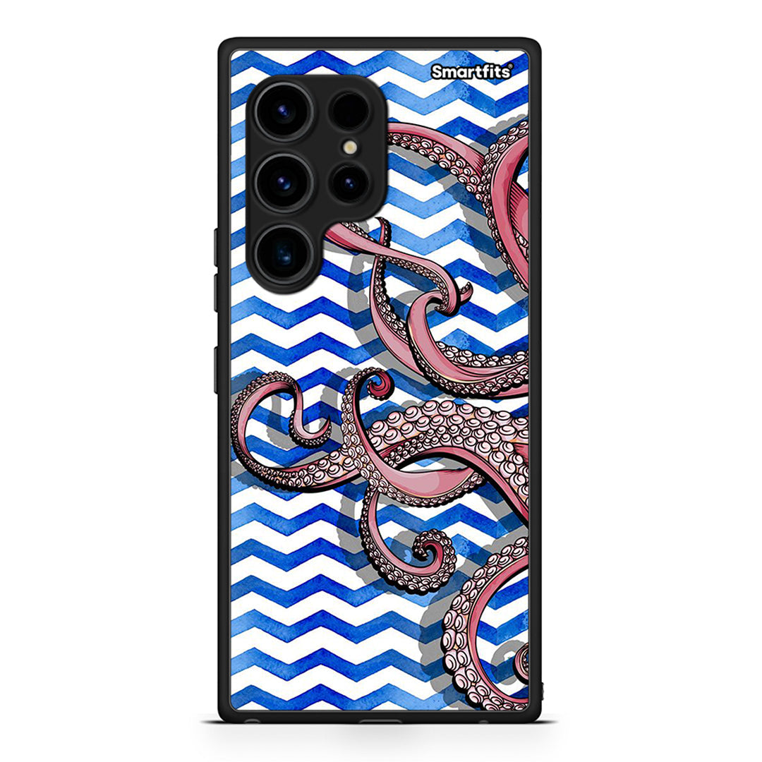 Θήκη Samsung Galaxy S23 Ultra Chevron Devilfish από τη Smartfits με σχέδιο στο πίσω μέρος και μαύρο περίβλημα | Samsung Galaxy S23 Ultra Chevron Devilfish Case with Colorful Back and Black Bezels