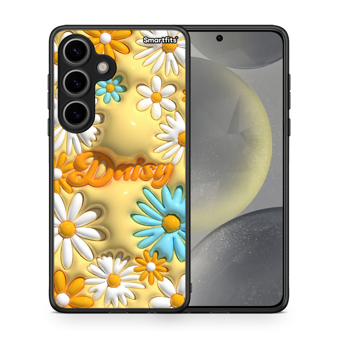 Θήκη Samsung Galaxy S24 Bubble Daisies από τη Smartfits με σχέδιο στο πίσω μέρος και μαύρο περίβλημα | Samsung Galaxy S24 Bubble Daisies case with colorful back and black bezels