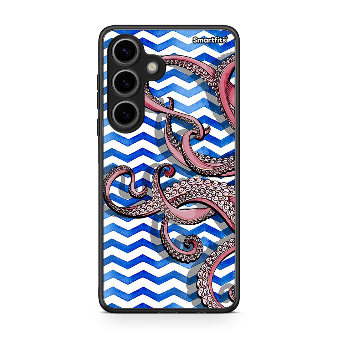 Samsung Galaxy S24 Chevron Devilfish θήκη από τη Smartfits με σχέδιο στο πίσω μέρος και μαύρο περίβλημα | Smartphone case with colorful back and black bezels by Smartfits