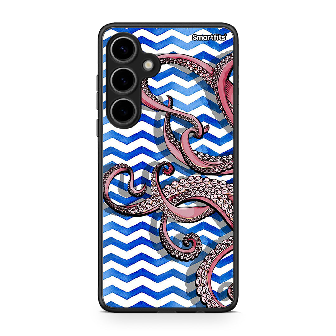 Samsung Galaxy S24 Plus Chevron Devilfish θήκη από τη Smartfits με σχέδιο στο πίσω μέρος και μαύρο περίβλημα | Smartphone case with colorful back and black bezels by Smartfits