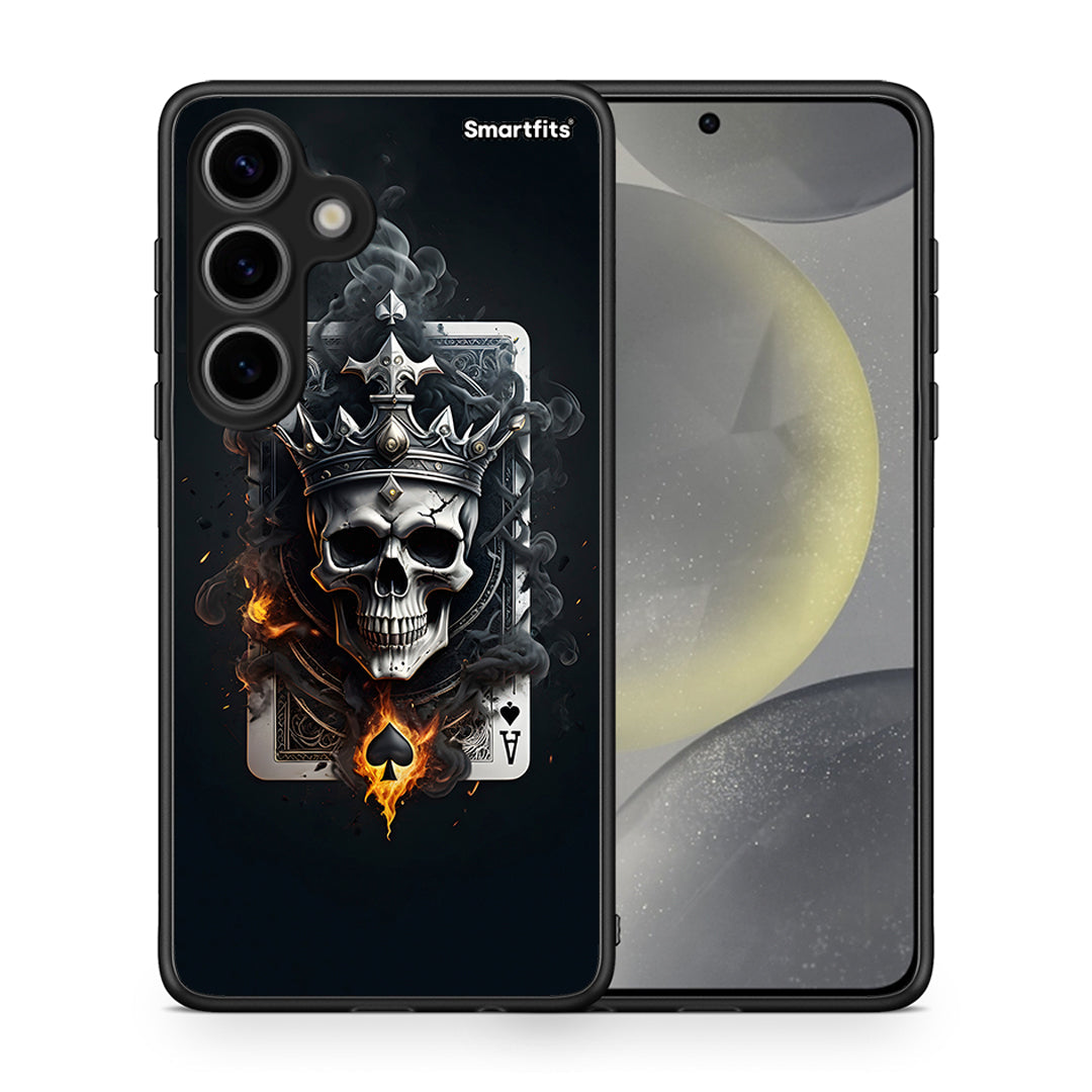 Θήκη Samsung Galaxy S24 Skull King Ace από τη Smartfits με σχέδιο στο πίσω μέρος και μαύρο περίβλημα | Samsung Galaxy S24 Skull King Ace case with colorful back and black bezels