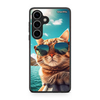 Thumbnail for Samsung Galaxy S24 Summer Cat θήκη από τη Smartfits με σχέδιο στο πίσω μέρος και μαύρο περίβλημα | Smartphone case with colorful back and black bezels by Smartfits