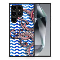 Thumbnail for Θήκη Samsung Galaxy S24 Ultra Chevron Devilfish από τη Smartfits με σχέδιο στο πίσω μέρος και μαύρο περίβλημα | Samsung Galaxy S24 Ultra Chevron Devilfish Case with Colorful Back and Black Bezels