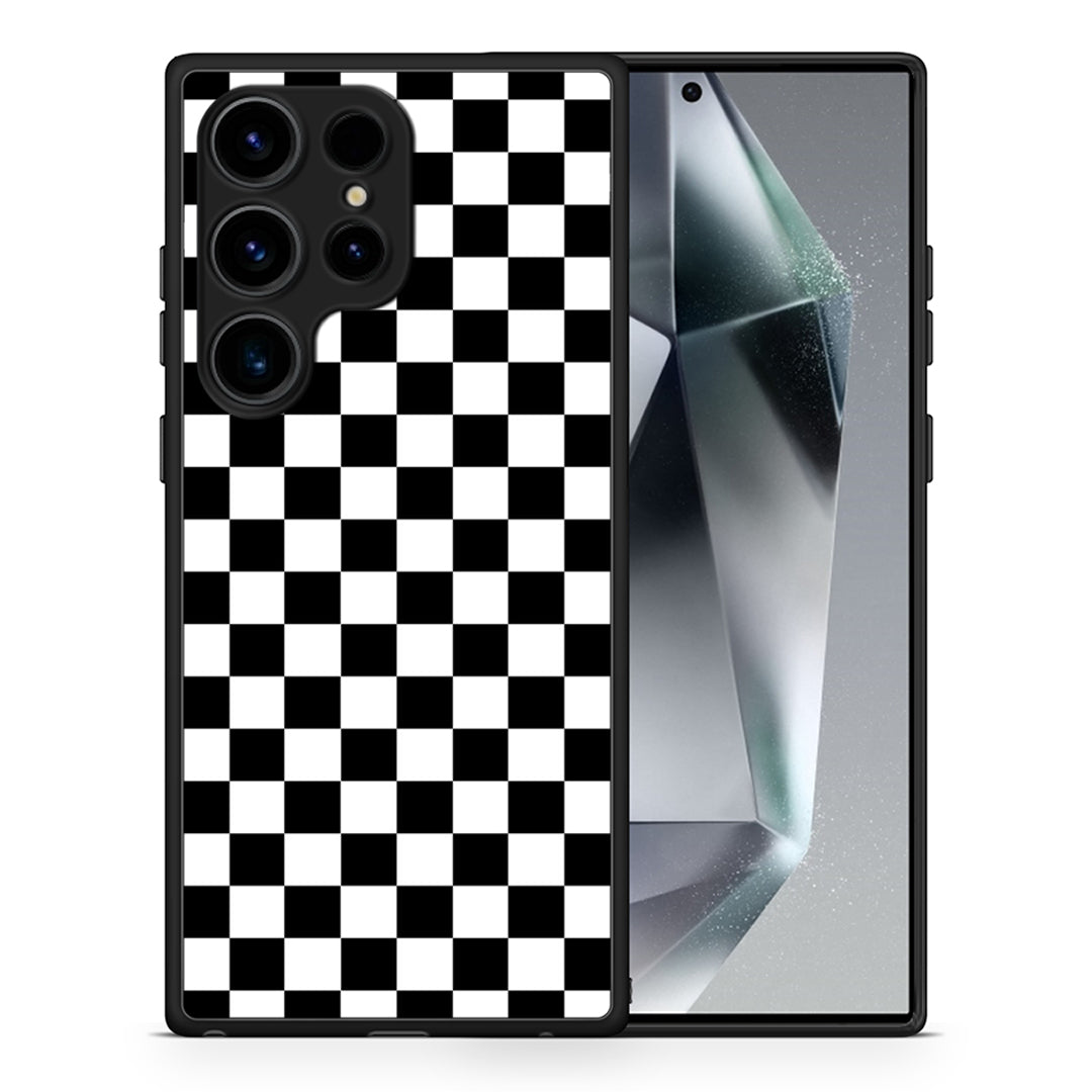 Θήκη Samsung Galaxy S24 Ultra Geometric Squares από τη Smartfits με σχέδιο στο πίσω μέρος και μαύρο περίβλημα | Samsung Galaxy S24 Ultra Geometric Squares Case with Colorful Back and Black Bezels