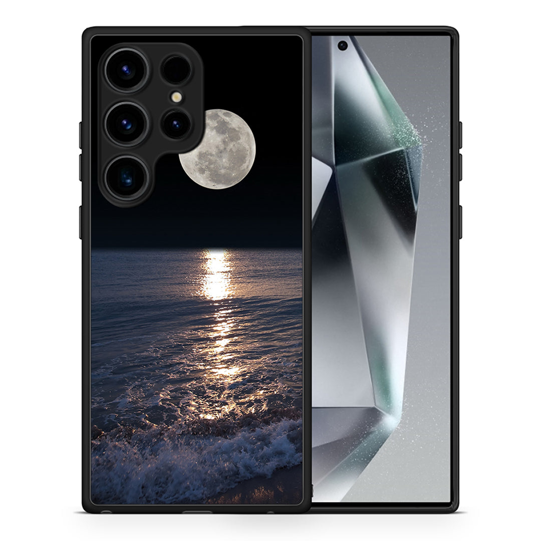 Θήκη Samsung Galaxy S24 Ultra Landscape Moon από τη Smartfits με σχέδιο στο πίσω μέρος και μαύρο περίβλημα | Samsung Galaxy S24 Ultra Landscape Moon Case with Colorful Back and Black Bezels