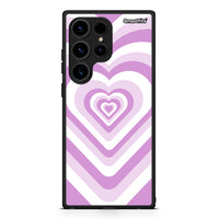 Thumbnail for Θήκη Samsung Galaxy S24 Ultra Lilac Hearts από τη Smartfits με σχέδιο στο πίσω μέρος και μαύρο περίβλημα | Samsung Galaxy S24 Ultra Lilac Hearts Case with Colorful Back and Black Bezels
