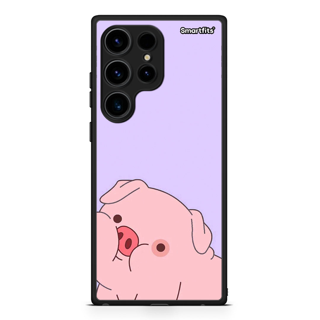Θήκη Samsung Galaxy S24 Ultra Pig Love 2 από τη Smartfits με σχέδιο στο πίσω μέρος και μαύρο περίβλημα | Samsung Galaxy S24 Ultra Pig Love 2 Case with Colorful Back and Black Bezels