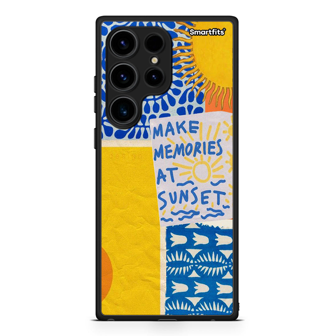 Θήκη Samsung Galaxy S24 Ultra Sunset Memories από τη Smartfits με σχέδιο στο πίσω μέρος και μαύρο περίβλημα | Samsung Galaxy S24 Ultra Sunset Memories Case with Colorful Back and Black Bezels