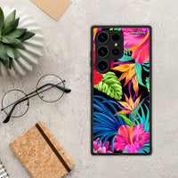 Thumbnail for Θήκη Samsung Galaxy S24 Ultra Tropical Flowers από τη Smartfits με σχέδιο στο πίσω μέρος και μαύρο περίβλημα | Samsung Galaxy S24 Ultra Tropical Flowers Case with Colorful Back and Black Bezels