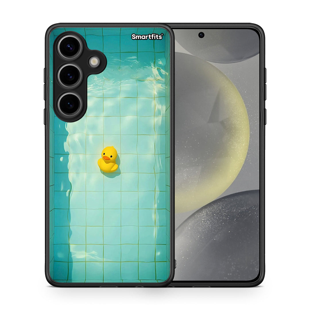 Θήκη Samsung Galaxy S24 Yellow Duck από τη Smartfits με σχέδιο στο πίσω μέρος και μαύρο περίβλημα | Samsung Galaxy S24 Yellow Duck case with colorful back and black bezels