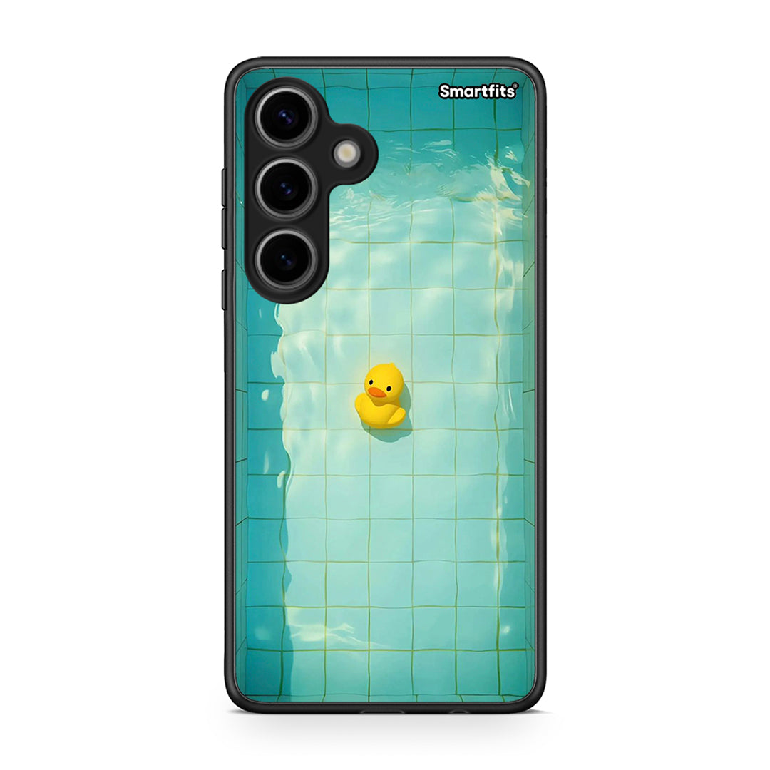 Samsung Galaxy S24 Yellow Duck θήκη από τη Smartfits με σχέδιο στο πίσω μέρος και μαύρο περίβλημα | Smartphone case with colorful back and black bezels by Smartfits