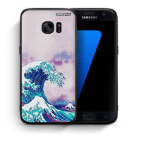 Thumbnail for Θήκη Samsung S7 Blue Waves από τη Smartfits με σχέδιο στο πίσω μέρος και μαύρο περίβλημα | Samsung S7 Blue Waves case with colorful back and black bezels