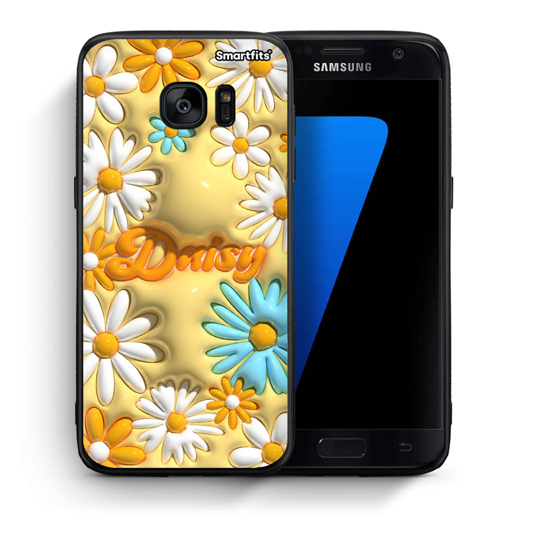 Θήκη Samsung S7 Bubble Daisies από τη Smartfits με σχέδιο στο πίσω μέρος και μαύρο περίβλημα | Samsung S7 Bubble Daisies case with colorful back and black bezels