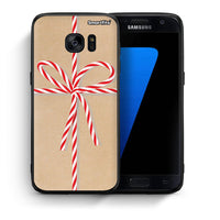 Thumbnail for Θήκη Samsung S7 Christmas Gift από τη Smartfits με σχέδιο στο πίσω μέρος και μαύρο περίβλημα | Samsung S7 Christmas Gift case with colorful back and black bezels