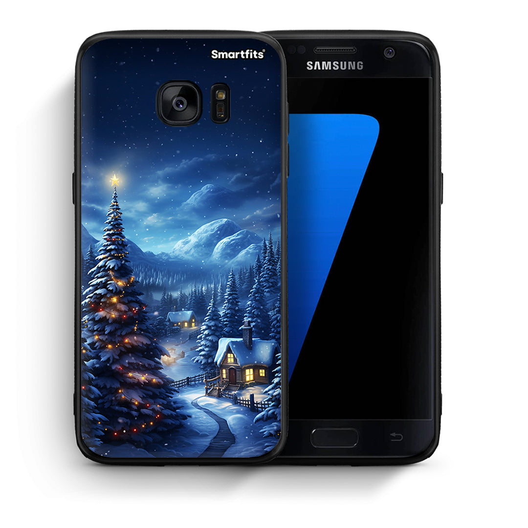 Θήκη Samsung S7 Christmas Scenery από τη Smartfits με σχέδιο στο πίσω μέρος και μαύρο περίβλημα | Samsung S7 Christmas Scenery case with colorful back and black bezels