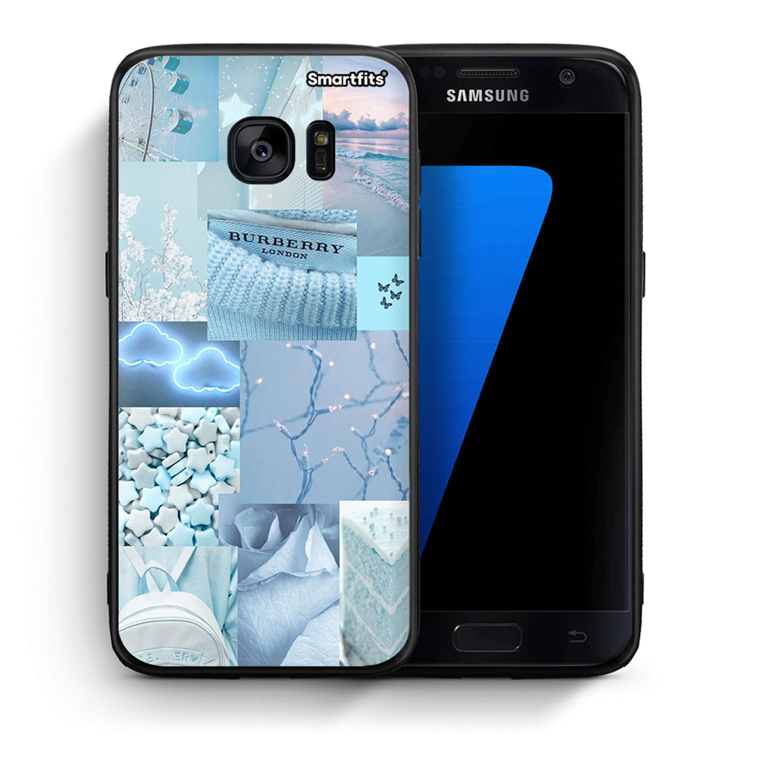 Θήκη Samsung S7 Ciel Aesthetic Collage από τη Smartfits με σχέδιο στο πίσω μέρος και μαύρο περίβλημα | Samsung S7 Ciel Aesthetic Collage case with colorful back and black bezels