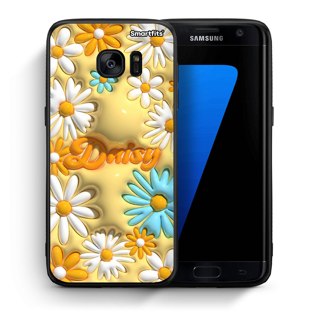 Θήκη Samsung S7 Edge Bubble Daisies από τη Smartfits με σχέδιο στο πίσω μέρος και μαύρο περίβλημα | Samsung S7 Edge Bubble Daisies case with colorful back and black bezels