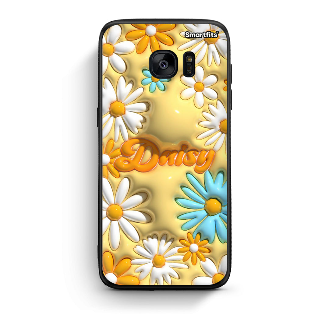 samsung s7 Bubble Daisies θήκη από τη Smartfits με σχέδιο στο πίσω μέρος και μαύρο περίβλημα | Smartphone case with colorful back and black bezels by Smartfits