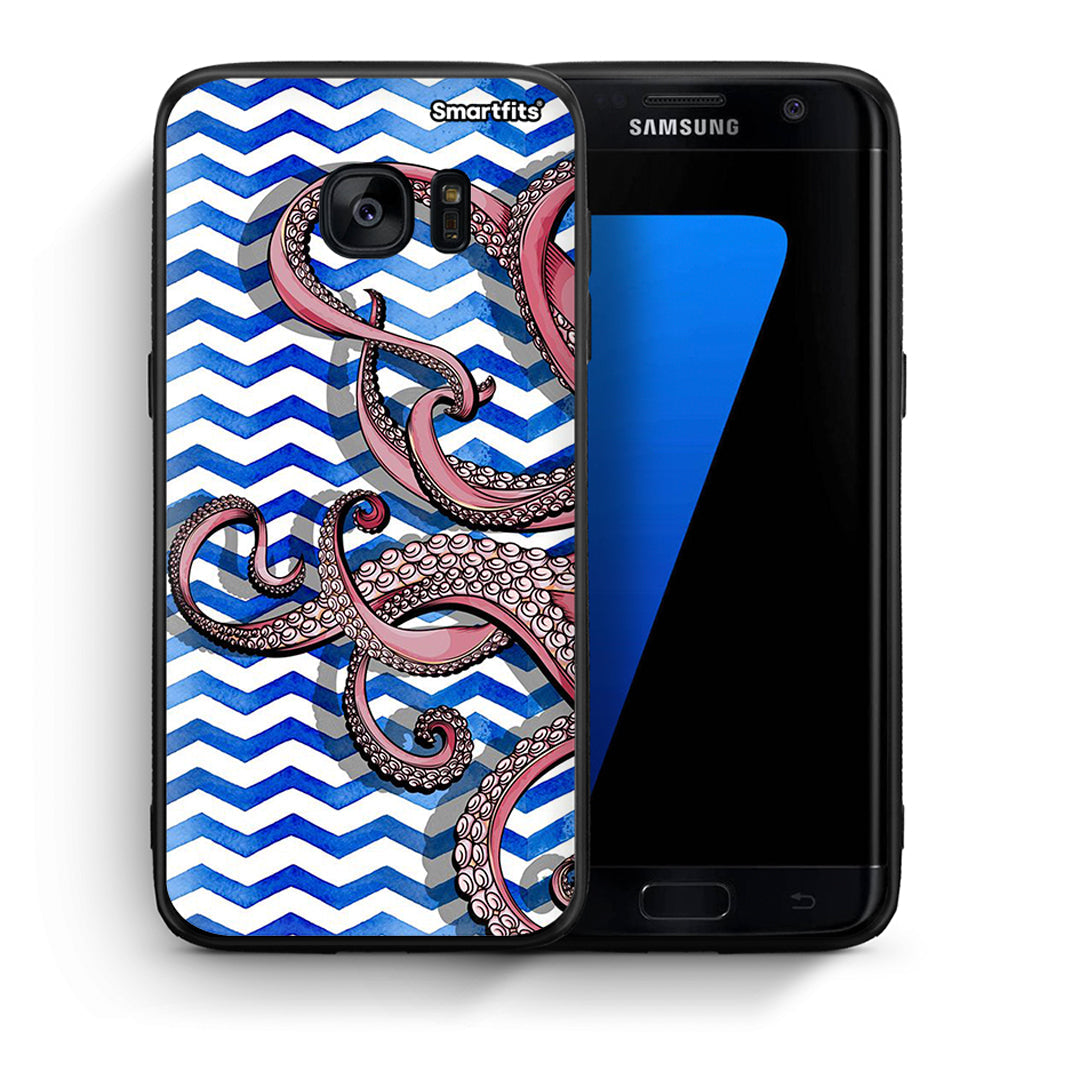 Θήκη Samsung S7 Edge Chevron Devilfish από τη Smartfits με σχέδιο στο πίσω μέρος και μαύρο περίβλημα | Samsung S7 Edge Chevron Devilfish case with colorful back and black bezels