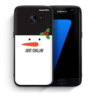 Thumbnail for Θήκη Samsung S7 Edge Christmas Chillin από τη Smartfits με σχέδιο στο πίσω μέρος και μαύρο περίβλημα | Samsung S7 Edge Christmas Chillin case with colorful back and black bezels