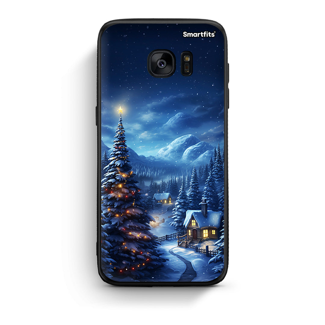 samsung s7 Christmas Scenery θήκη από τη Smartfits με σχέδιο στο πίσω μέρος και μαύρο περίβλημα | Smartphone case with colorful back and black bezels by Smartfits