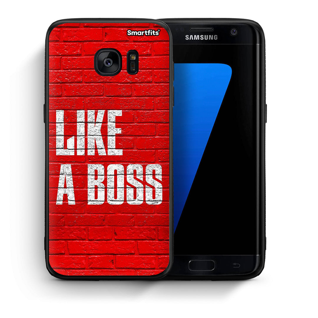 Θήκη Samsung S7 Edge Like A Boss από τη Smartfits με σχέδιο στο πίσω μέρος και μαύρο περίβλημα | Samsung S7 Edge Like A Boss case with colorful back and black bezels