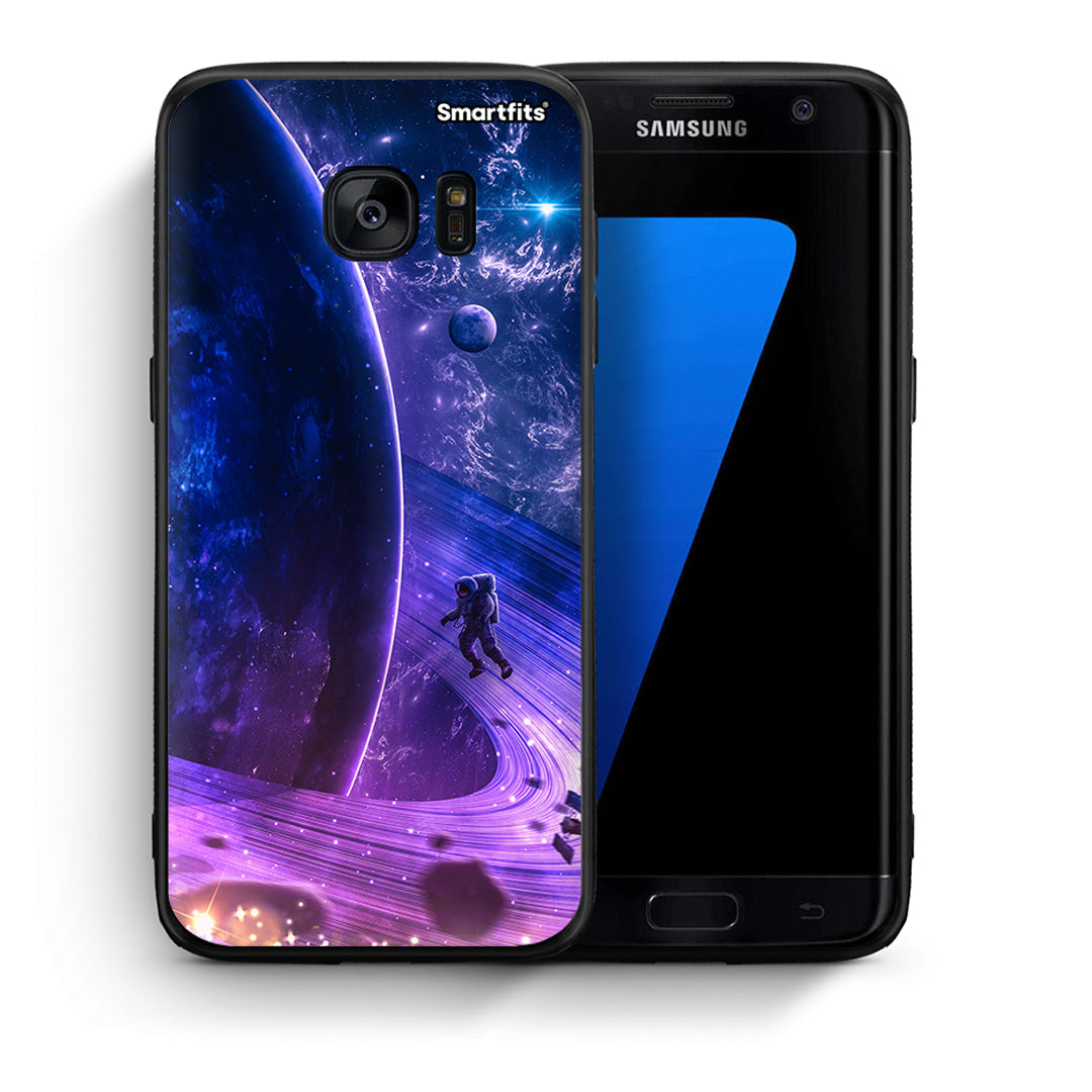 Θήκη Samsung S7 Edge Lost Astronaut από τη Smartfits με σχέδιο στο πίσω μέρος και μαύρο περίβλημα | Samsung S7 Edge Lost Astronaut case with colorful back and black bezels