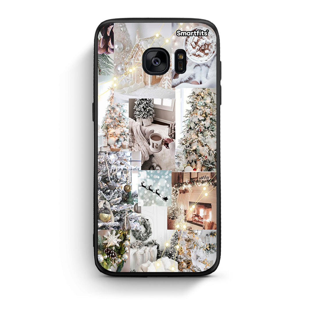 samsung s7 White Christmas θήκη από τη Smartfits με σχέδιο στο πίσω μέρος και μαύρο περίβλημα | Smartphone case with colorful back and black bezels by Smartfits