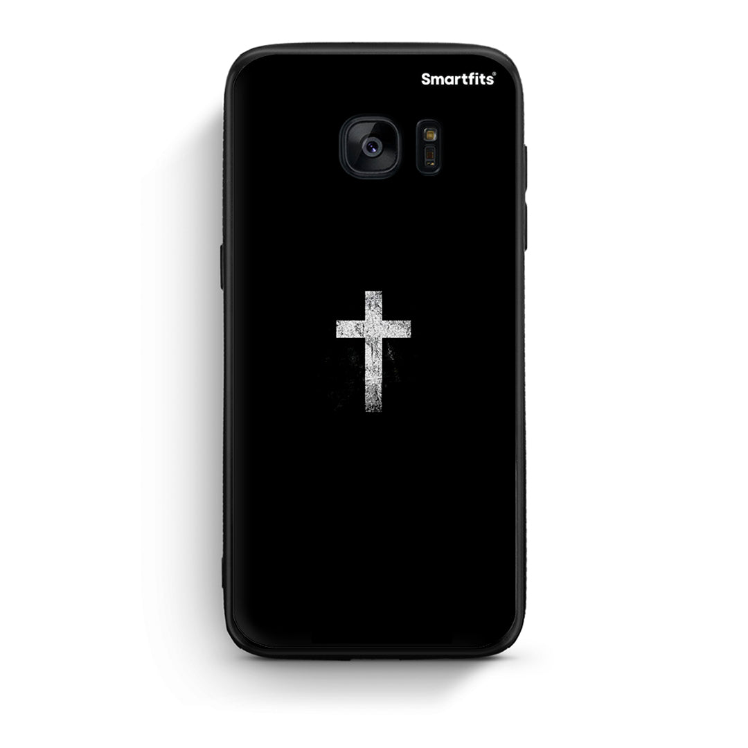 samsung s7 White Cross θήκη από τη Smartfits με σχέδιο στο πίσω μέρος και μαύρο περίβλημα | Smartphone case with colorful back and black bezels by Smartfits