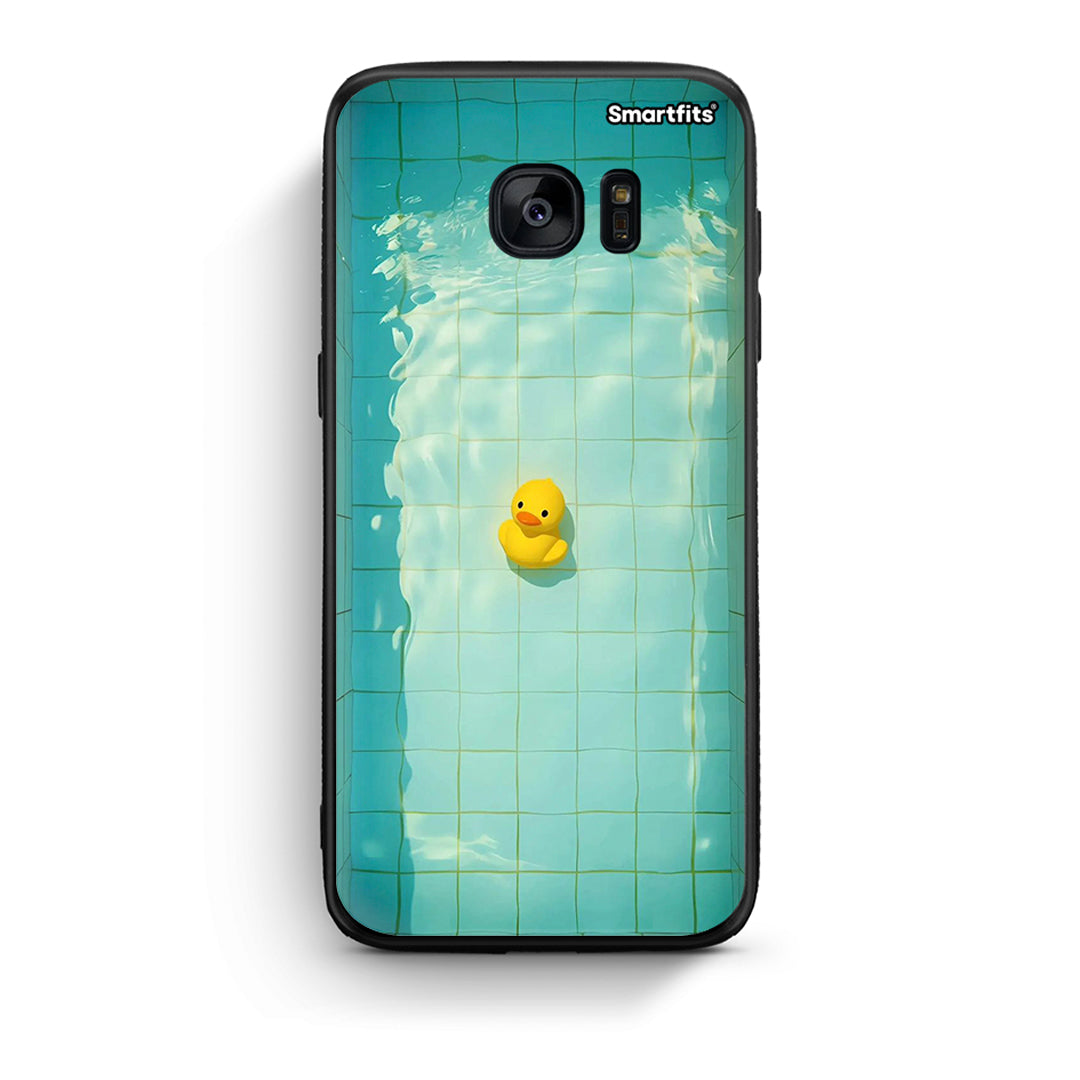 samsung s7 edge Yellow Duck θήκη από τη Smartfits με σχέδιο στο πίσω μέρος και μαύρο περίβλημα | Smartphone case with colorful back and black bezels by Smartfits