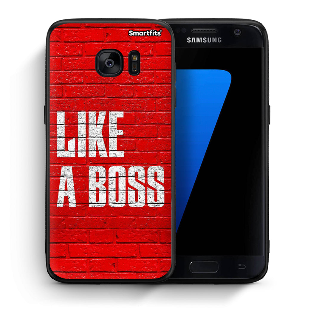 Θήκη Samsung S7 Like A Boss από τη Smartfits με σχέδιο στο πίσω μέρος και μαύρο περίβλημα | Samsung S7 Like A Boss case with colorful back and black bezels