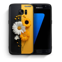 Thumbnail for Θήκη Samsung S7 Yellow Daisies από τη Smartfits με σχέδιο στο πίσω μέρος και μαύρο περίβλημα | Samsung S7 Yellow Daisies case with colorful back and black bezels