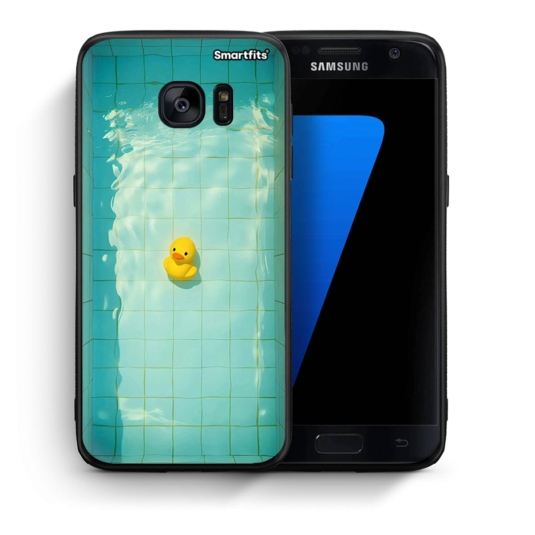 Θήκη Samsung S7 Yellow Duck από τη Smartfits με σχέδιο στο πίσω μέρος και μαύρο περίβλημα | Samsung S7 Yellow Duck case with colorful back and black bezels