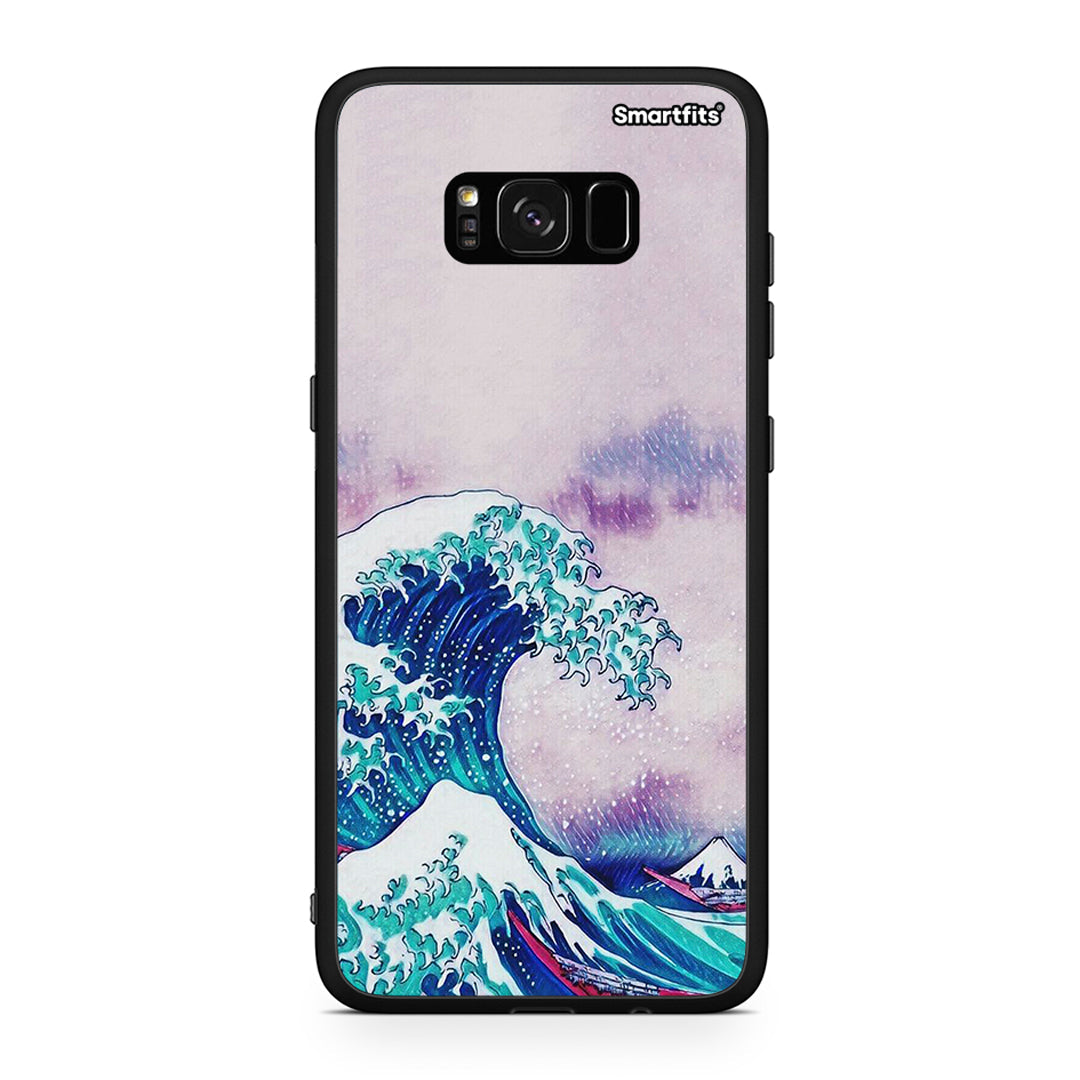 Samsung S8 Blue Waves θήκη από τη Smartfits με σχέδιο στο πίσω μέρος και μαύρο περίβλημα | Smartphone case with colorful back and black bezels by Smartfits