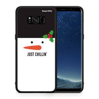 Thumbnail for Θήκη Samsung S8 Christmas Chillin από τη Smartfits με σχέδιο στο πίσω μέρος και μαύρο περίβλημα | Samsung S8 Christmas Chillin case with colorful back and black bezels