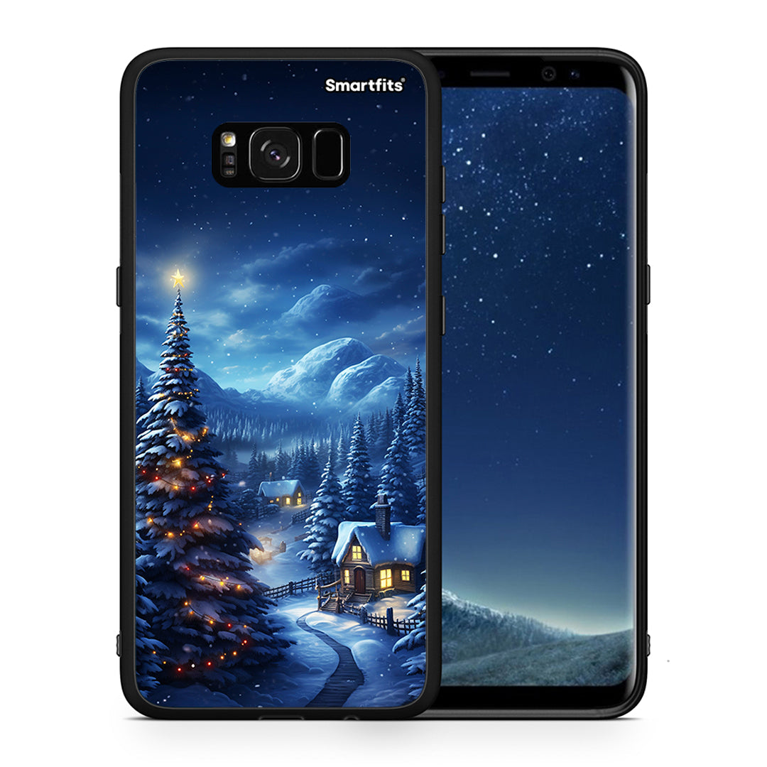 Θήκη Samsung S8 Christmas Scenery από τη Smartfits με σχέδιο στο πίσω μέρος και μαύρο περίβλημα | Samsung S8 Christmas Scenery case with colorful back and black bezels