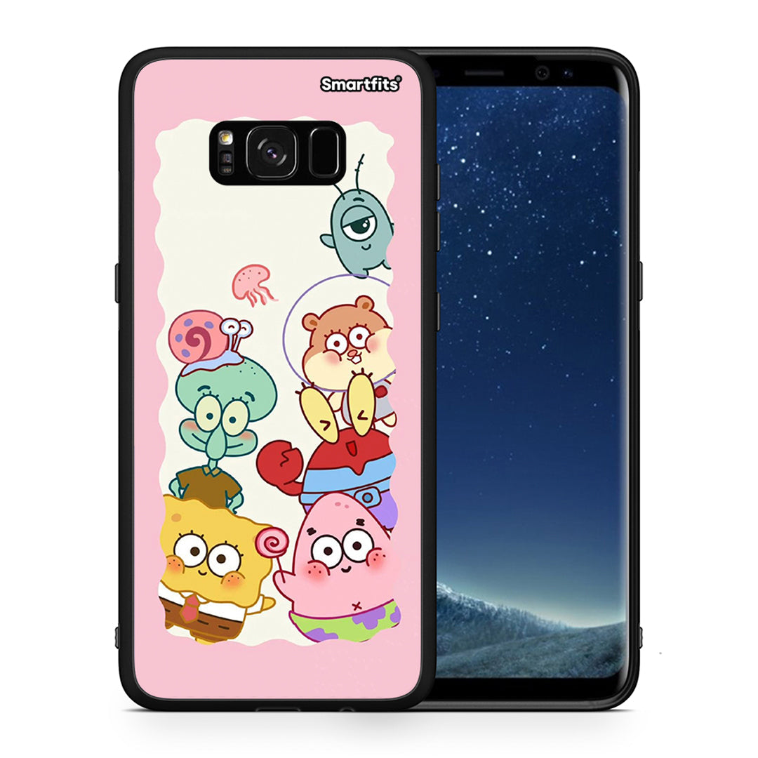 Θήκη Samsung S8 Cute Companion από τη Smartfits με σχέδιο στο πίσω μέρος και μαύρο περίβλημα | Samsung S8 Cute Companion case with colorful back and black bezels