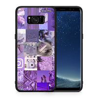 Thumbnail for Θήκη Samsung S8 Purple Aesthetic Collage από τη Smartfits με σχέδιο στο πίσω μέρος και μαύρο περίβλημα | Samsung S8 Purple Aesthetic Collage case with colorful back and black bezels